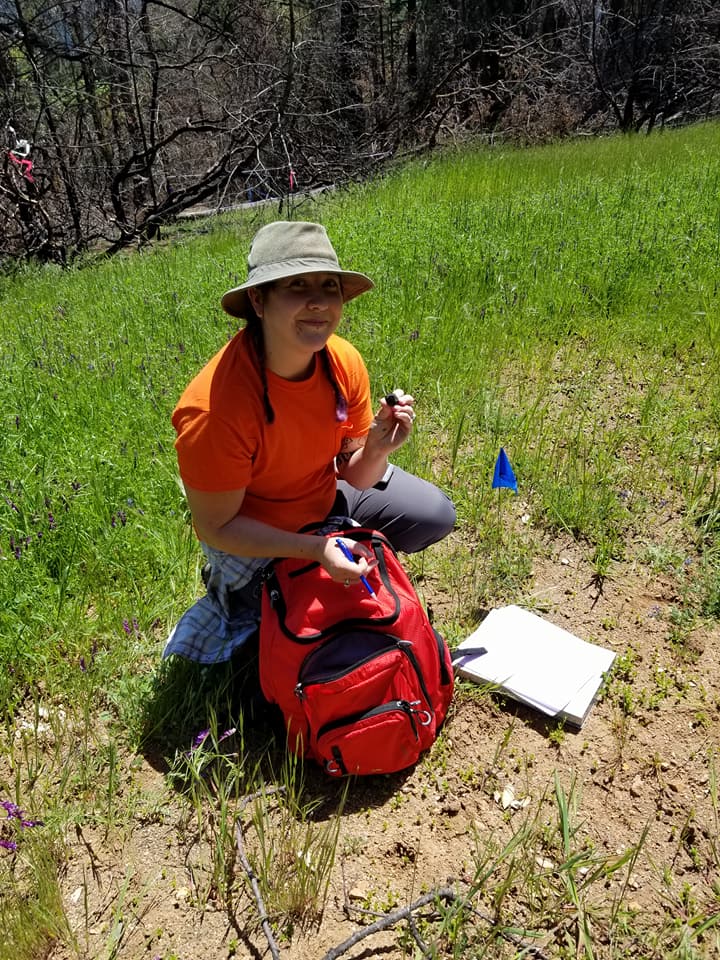 Liz holding object from survey